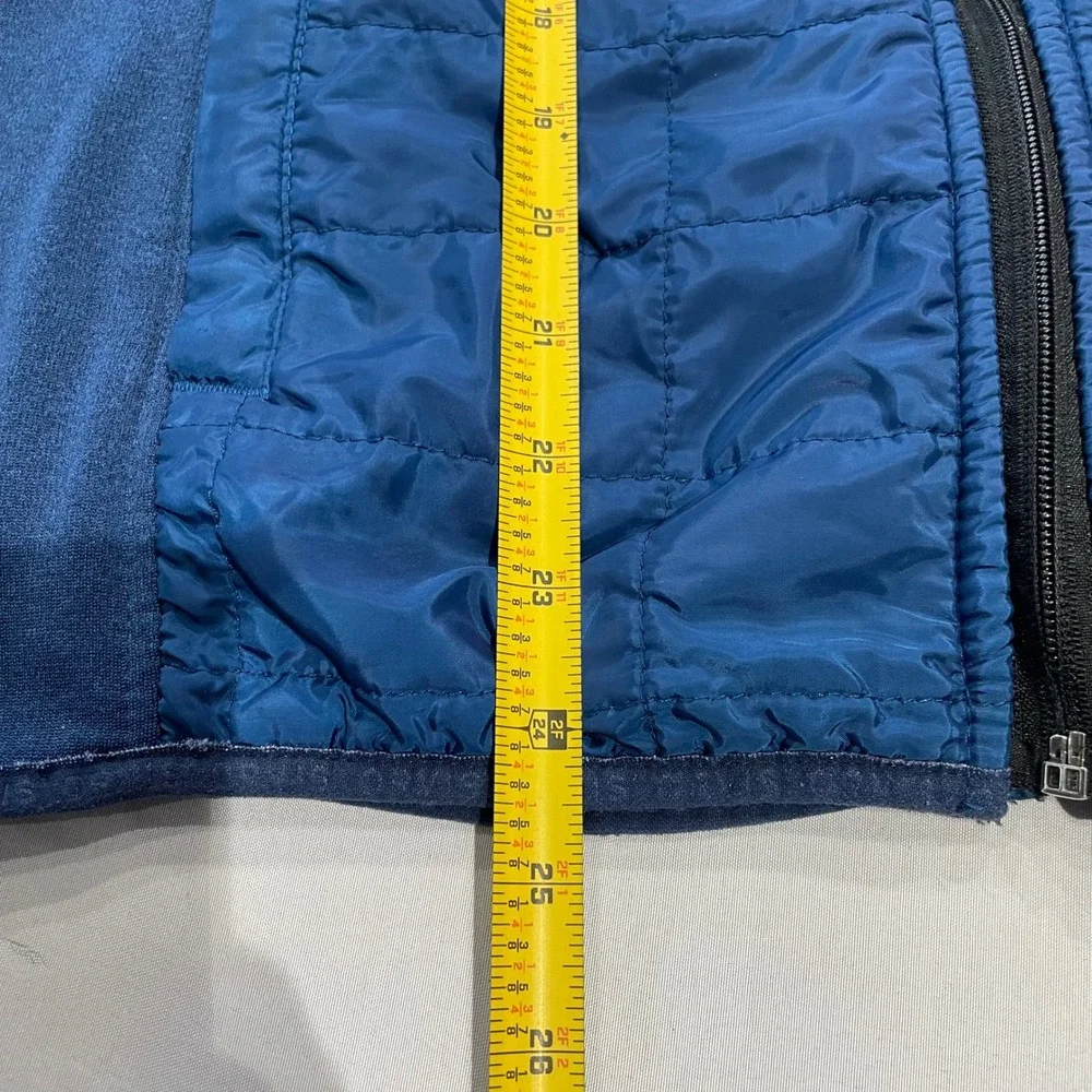 Orvis Mens Blue‎ Hybrid Quilted Puffer Fleece Full Zip Jacket Medium Outdoor
